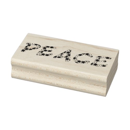 Pretty Floral Peace Logo Rubber Stamp