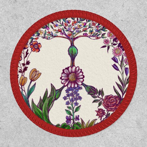 Pretty Floral Peace Sign Cute Candid Elegant Girly Patch