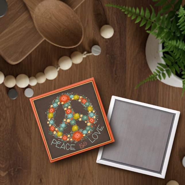 Pretty Floral Peace Sign Love Inspirivity Magnet (Creator Uploaded)