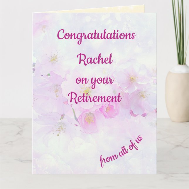 Pretty Floral Personalised Retirement Card (Front)