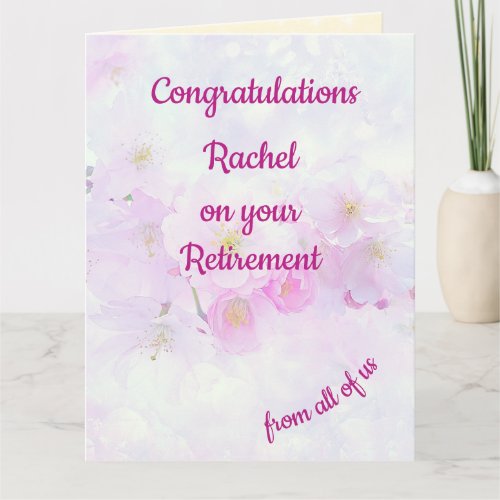 Pretty Floral Personalised Retirement Card