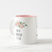 Pretty floral Personalized  best Friend Two-Tone Coffee Mug (Front Left)