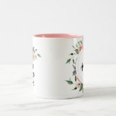 Pretty floral Personalized  best Friend Two-Tone Coffee Mug (Center)