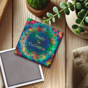 Pretty Floral Personalized Blue Inspirivity Magnet