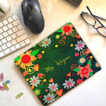 Pretty Floral Personalized Green Teacher Mousepad<br><div class="desc">Introducing the Mousepad Collection designed by Inspirivity! Personalize your own space or surprise your favorite teacher with these pretty mousepads that add a touch of color and inspiration to any desk. These mousepads make great personalized teacher gifts, as they can be customized with any message or design you wish. Featuring...</div>