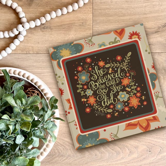 Pretty Floral Personalized Inspirational Quote  3 Ring Binder (Creator Uploaded)