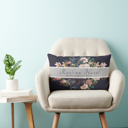 Pretty Floral Personalized Meaning Baby Girl Name Lumbar Pillow Zazzle