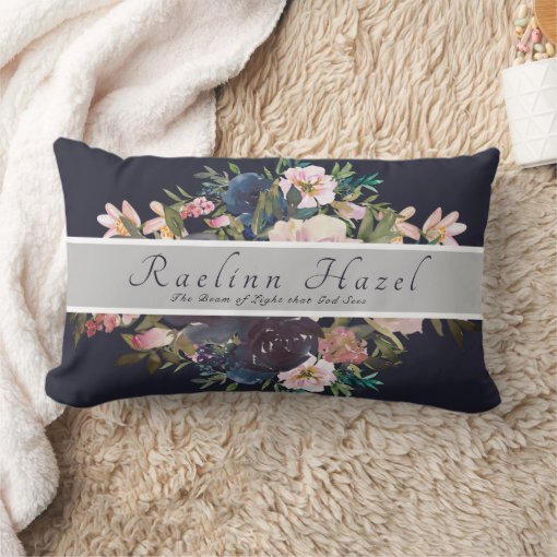 Pretty Floral Personalized Meaning Baby Girl Name Lumbar Pillow Zazzle
