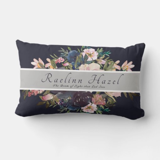 Pretty Floral Personalized Meaning Baby Girl Name Lumbar Pillow Zazzle