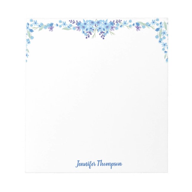 Pretty Floral Personalized Notepad (Front)