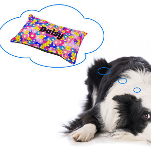 Pretty Floral Personalized Pet Bed