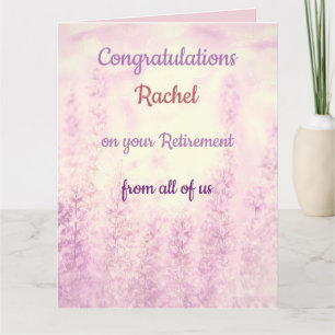 Pretty Floral Personalized Retirement Card
