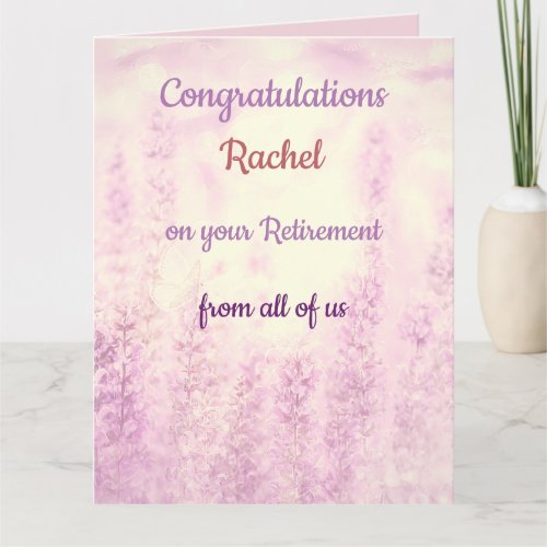 Pretty Floral Personalized Retirement Card