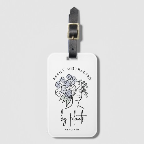 Pretty Floral Plant Distracted Gardener Cute Luggage Tag