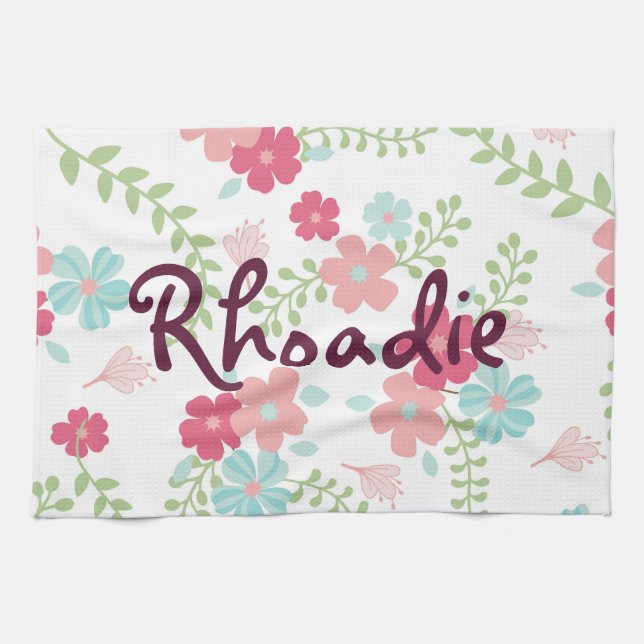 Pretty Floral Print Kitchen Towel (Horizontal)