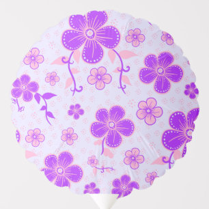 Pretty Floral Print Purple and Pink on Lavender Balloon