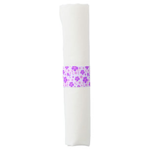 Pretty Floral Print Purple and Pink on Lavender Napkin Bands