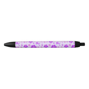 Pretty Floral Print Purple and Pink on Lavender Pen