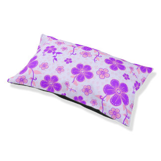 Pretty Floral Print Purple and Pink on Lavender Pet Bed