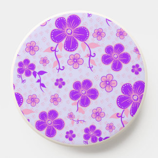 Pretty Floral Print Purple and Pink on Lavender PopSocket