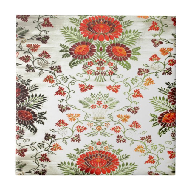 Pretty floral print tile (Front)