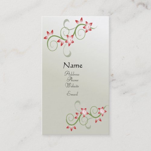 Pretty Floral Profile card Business Card Template