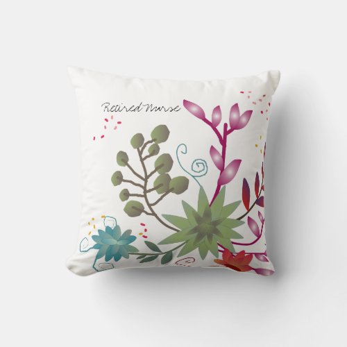 Pretty Floral Retired Nurse Pillow