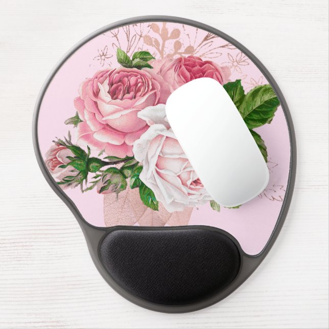 Pretty Floral Rose Bouquet Mousepad (Left Side)