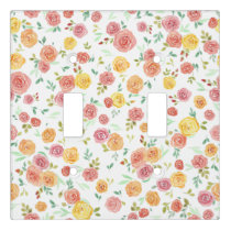 Pretty Floral Rose Pattern Light Switch Cover