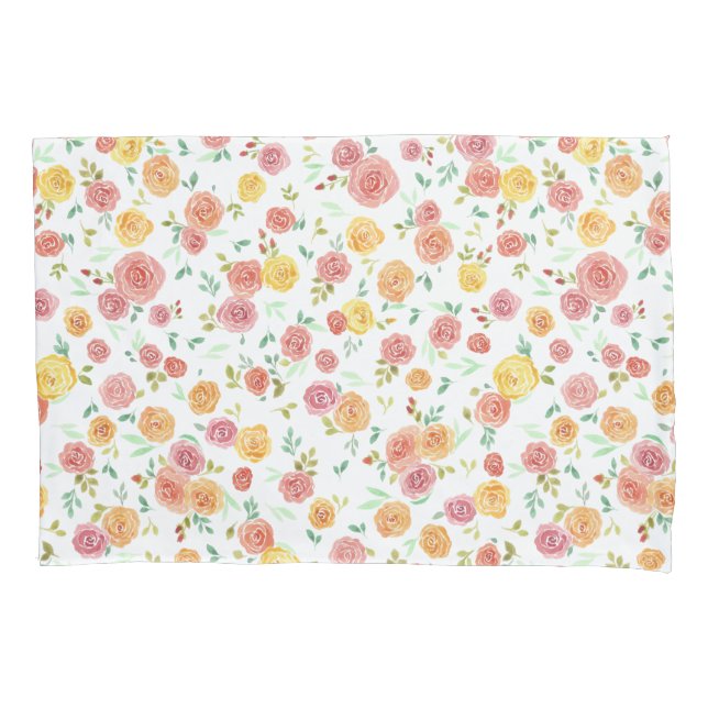 Pretty Floral Rose Pattern  Pillow Case (Front)