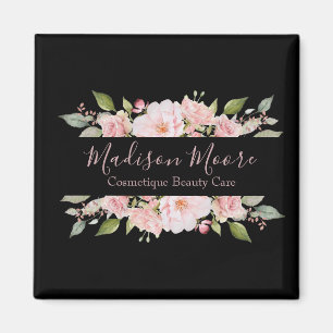 Pretty Floral Roses Name/Business Inscribed Magnet