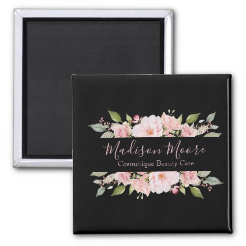 Pretty Floral Roses NameBusiness Inscribed Magnet