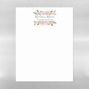 Pretty Floral Roses Name Inscribed Magnetic Dry Erase Sheet