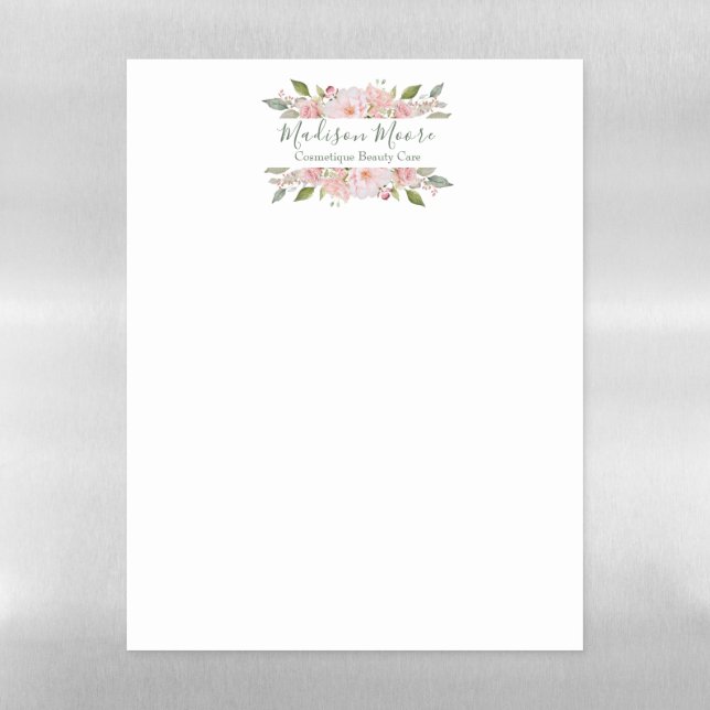 Pretty Floral Roses Name Inscribed Magnetic Dry Erase Sheet (Vertical)