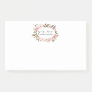 Pretty Floral Roses Name Inscribed Post-it Notes