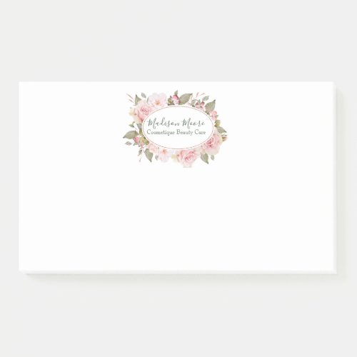 Pretty Floral Roses Name Inscribed Post_it Notes