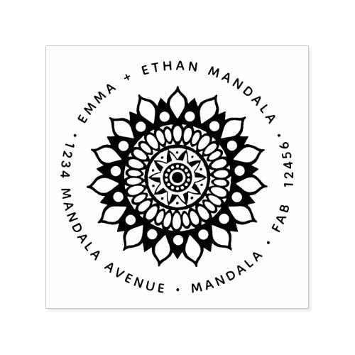 Pretty Floral Round Mandala Universe Flower Self_inking Stamp