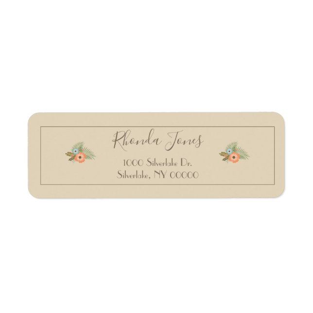 Pretty Floral Rustic Label (Front)
