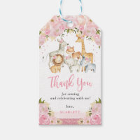 Pretty Floral Safari Jungle Animals Baby Shower Gift Tags