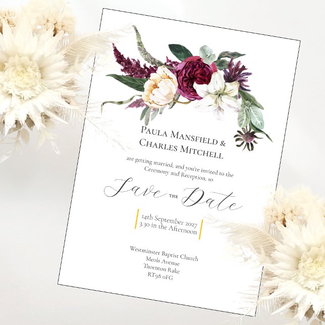 Pretty Floral Save the Date, Wedding Invitation (Creator Uploaded)