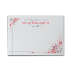 Pretty Floral School Psychologist Post-it Notes