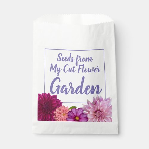 Pretty Floral Seed Saving My Cut Flower Garden Favor Bag