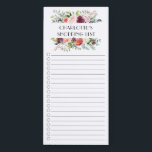 Pretty Floral Shopping List Magnetic Notepad<br><div class="desc">Shopping list design featuring a watercolor pink floral & leaves frame personalized with your name.</div>