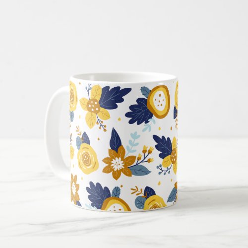 Pretty Floral Spring Garden Pattern Coffee Mug