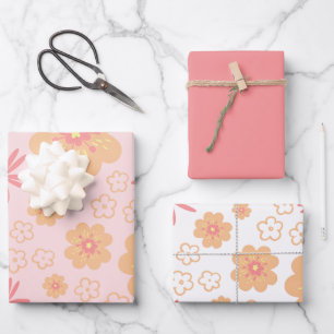 Pretty Floral Sweet Pattern Wrapping Paper Sheets