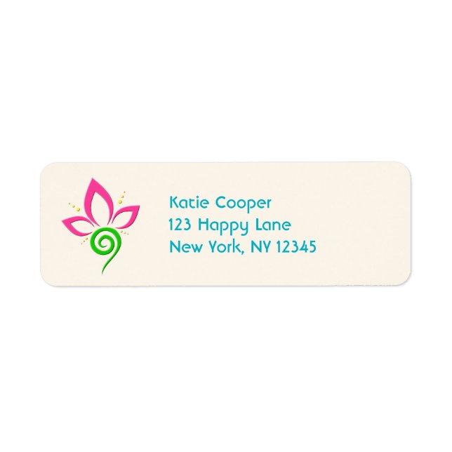 Pretty Floral Symbol Design Label (Front)