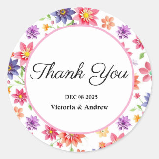 Pretty Floral Thank You Stickers