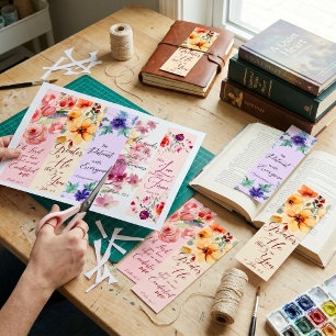Pretty floral theme Christian bookmarks Poster
