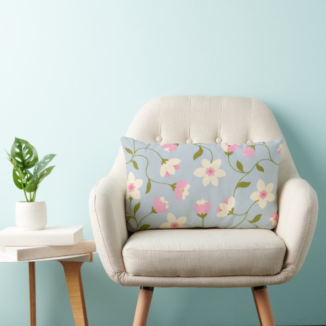 Pretty Floral Throw Pillow (Chair)