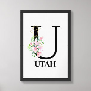 Pretty Floral U alphabet Poster
